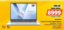 POWER ASUS Vivobook 16 Avansert Al-kraft for daglige oppgaver tilbud