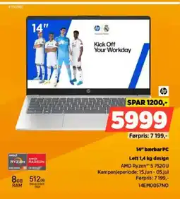 POWER Hp 14" bærbar pc lett 1,4 kg design tilbud