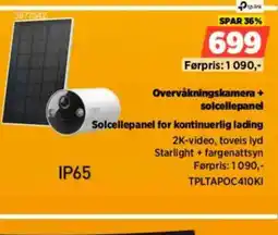 POWER Overvåkningskamera + solcellepanel Solcellepanel for kontinuerlig lading tilbud
