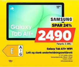 POWER Samsung galaxy tab a11+ wifi lett og slank underholdningsnettbrett tilbud
