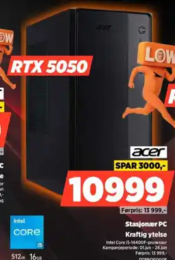 POWER Acer stasjonær pc kraftig ytelse tilbud