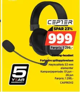 POWER CEPTER Gaming-headset Forbedre spillopplevelsen tilbud