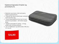 Clas Ohlson Oppbevaringsveske til kabler og powerbank, XL tilbud