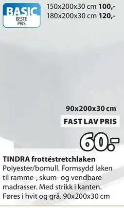 JYSK TINDRA frottéstretchlaken tilbud