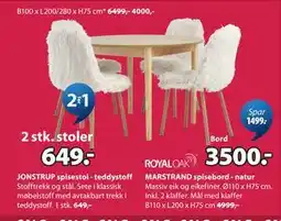 JYSK JONSTRUP spisestol - teddystoff tilbud