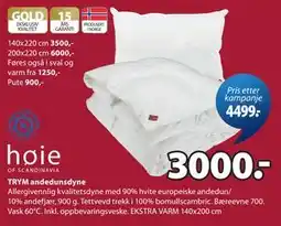 JYSK TRYM andedunsdyne tilbud