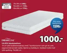 JYSK LILLELV skummadrass tilbud