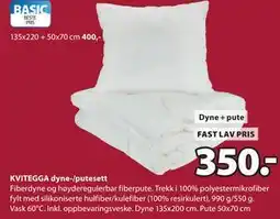 JYSK KVITEGGA dyne-/putesett tilbud