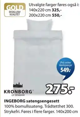 JYSK INGEBORG satengsengesett tilbud