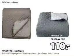 JYSK ROSENTRE sengeteppe tilbud