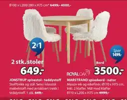 JYSK MARSTRAND spisebord - natur tilbud