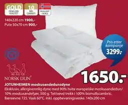 JYSK JOTUNHEIMEN moskusandedunsdyne tilbud