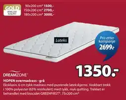 JYSK HOPEN overmadrass - grå tilbud