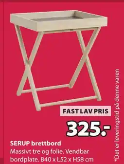 JYSK SERUP brettbord tilbud