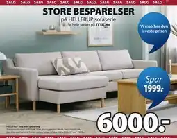 JYSK HELLERUP sofa med sjeselong tilbud