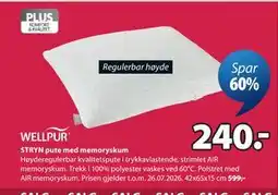 JYSK STRYN pute med memoryskum tilbud