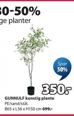 JYSK GUNNULF kunstig plante tilbud