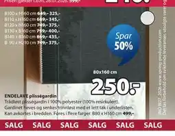 JYSK ENDELAVE plisségardin tilbud