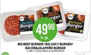 BIG BEEF BURGER/ BIG JUICY BURGER/ BACON&JALAPEÑO BURGER