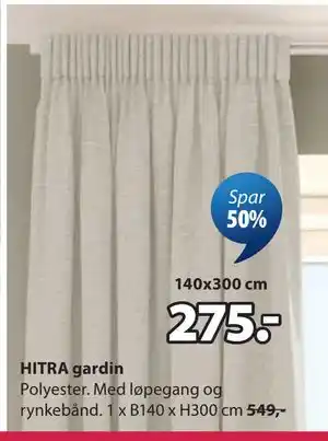JYSK HITRA gardin tilbud