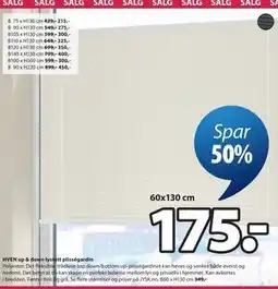 JYSK HVEN up & down lystett plisségardin tilbud
