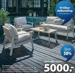 JYSK SYLTHOLM bord + sofa + 2 stoler tilbud