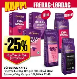 Europris LÖFBERGS KAFFE tilbud