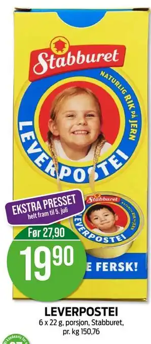 Kiwi LEVERPOSTEI tilbud