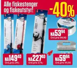 Europris Alle fiskestenger og fiskeutstyr! tilbud