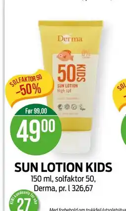 Kiwi SUN LOTION KIDS tilbud