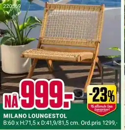 Europris MILANO LOUNGESTOL tilbud