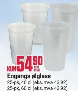 Europris Engangs ølglass tilbud