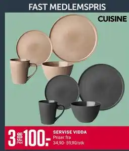 Europris SERVISE VIDDA, Medlemspris tilbud
