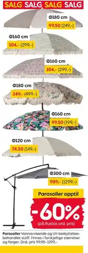 Rusta Parasoller tilbud