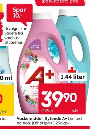 Rusta Vaskemiddel, flytende A+ tilbud