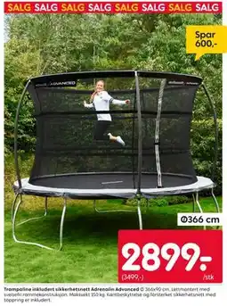 Rusta Trampoline inkludert sikkerhetsnett Adrenalin Advanced tilbud