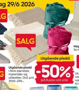 Rusta Utgående pledd tilbud
