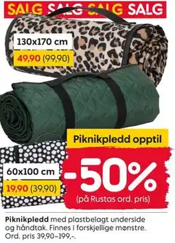 Rusta Piknikpledd tilbud