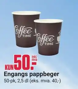 Europris Engangs pappbeger tilbud