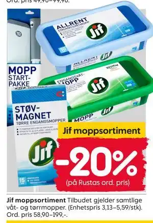 Rusta Jif moppsortiment tilbud