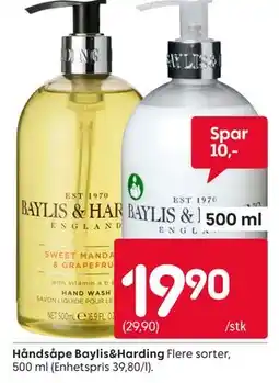 Rusta Håndsåpe Baylis&Harding tilbud