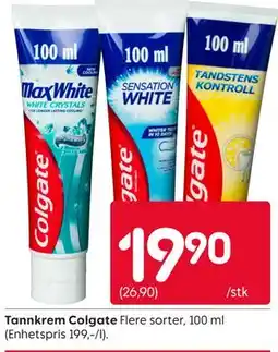 Rusta Tannkrem Colgate tilbud