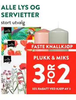 Jacobs ALLE LYS OG SERVIETTER tilbud