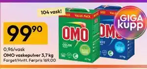 Gigaboks OMO vaskepulver 3,7 kg tilbud
