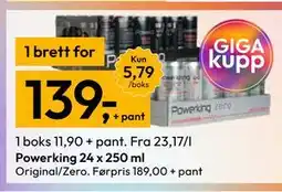 Gigaboks Powerking 24 x 250 ml tilbud