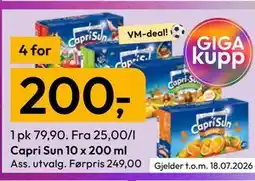 Gigaboks Capri Sun 10 x 200 ml tilbud