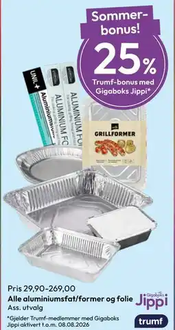 Gigaboks Alle aluminiumsfat/former og folie tilbud
