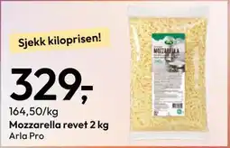 Gigaboks Mozzarella revet 2 kg tilbud