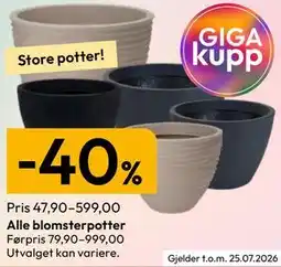 Gigaboks Alle blomsterpotter tilbud
