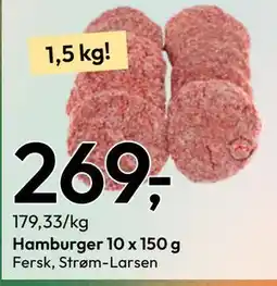 Gigaboks Hamburger 10 x 150 g tilbud